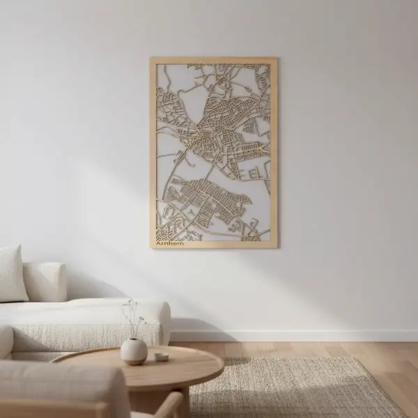 klassiek houten stadskaart